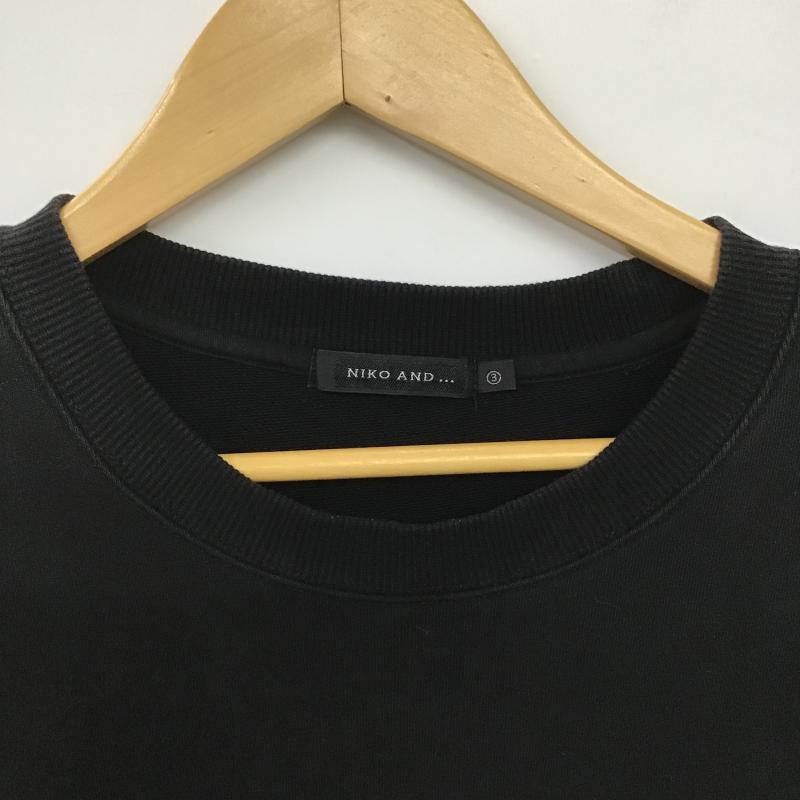ニコアンド niko and... トレーナー 長袖 長袖トレーナー スウェット クルーネック プルオーバー 3 無地 黒 / ブラック / black メンズ USED 古着 中古 10161878