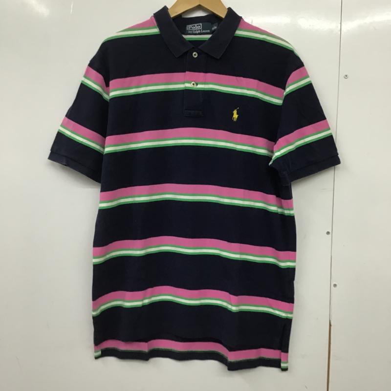 ポロバイラルフローレン Polo by RALPH LAUREN ポロシャツ 半袖 半袖ポロシャツ カラーシャツ 半袖カットソー L ボーダー柄 マルチカラー / マルチカラー / multicolor メンズ USED 古着 中古 10161883