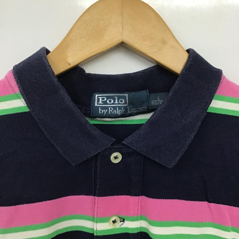 ポロバイラルフローレン Polo by RALPH LAUREN ポロシャツ 半袖 半袖ポロシャツ カラーシャツ 半袖カットソー L ボーダー柄 マルチカラー / マルチカラー / multicolor メンズ USED 古着 中古 10161883