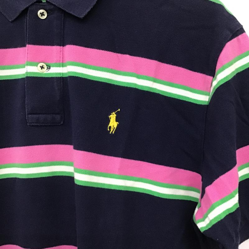 ポロバイラルフローレン Polo by RALPH LAUREN ポロシャツ 半袖 半袖ポロシャツ カラーシャツ 半袖カットソー L ボーダー柄 マルチカラー / マルチカラー / multicolor メンズ USED 古着 中古 10161883