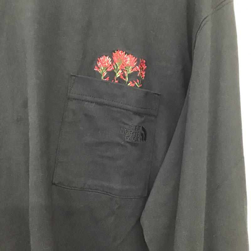 ザノースフェイス THE NORTH FACE カットソー 長袖 nt82535 ロングスリーブフラッシュドライフラワーロゴティー XL 刺繍 黒 / ブラック / black メンズ USED 古着 中古 10161889
