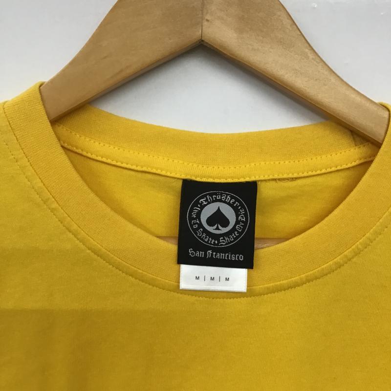 スラッシャー THRASHER Tシャツ 半袖 半袖カットソー プリントTシャツ クルーネックカットソー M ロゴ、文字 黄 / イエロー / yellow メンズ USED 古着 中古 10161890