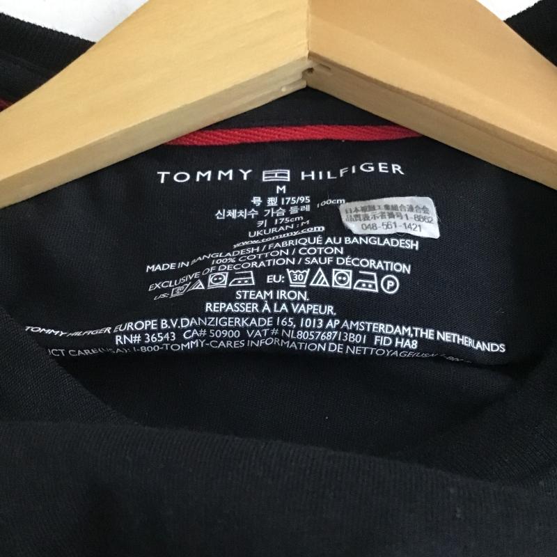 トミーヒルフィガー TOMMY HILFIGER Tシャツ 半袖 半袖カットソー プリントTシャツ クルーネックカットソー M ロゴ、文字 黒 / ブラック / black メンズ USED 古着 中古 10161891
