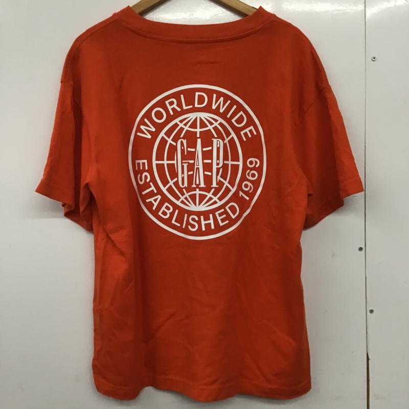 ギャップ GAP Tシャツ 半袖 半袖カットソー プリントTシャツ クルーネックカットソー S 無地 橙 / オレンジ / orange メンズ USED 古着 中古 10161893