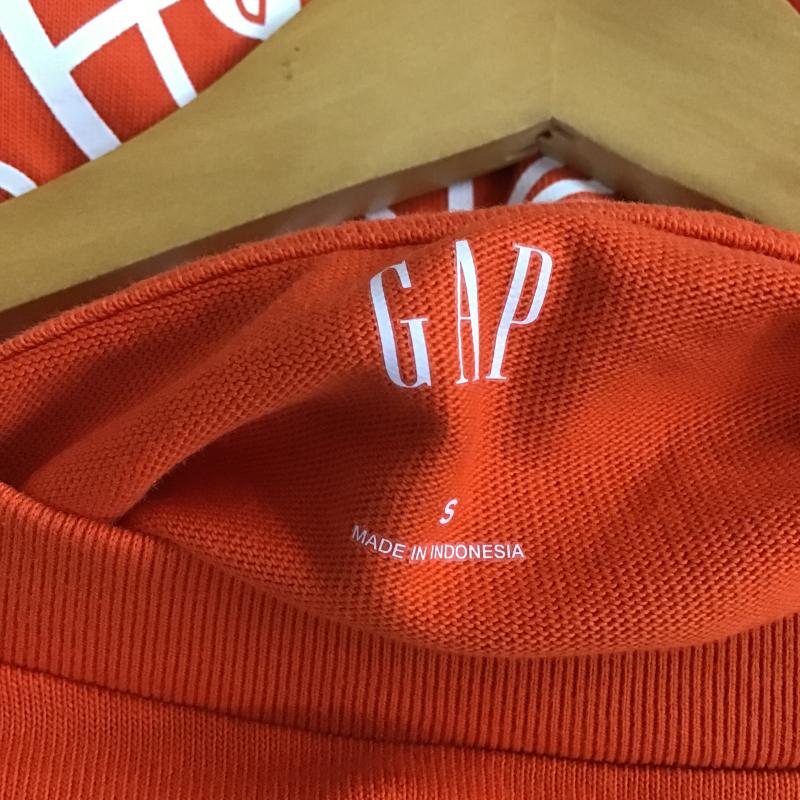 ギャップ GAP Tシャツ 半袖 半袖カットソー プリントTシャツ クルーネックカットソー S 無地 橙 / オレンジ / orange メンズ USED 古着 中古 10161893