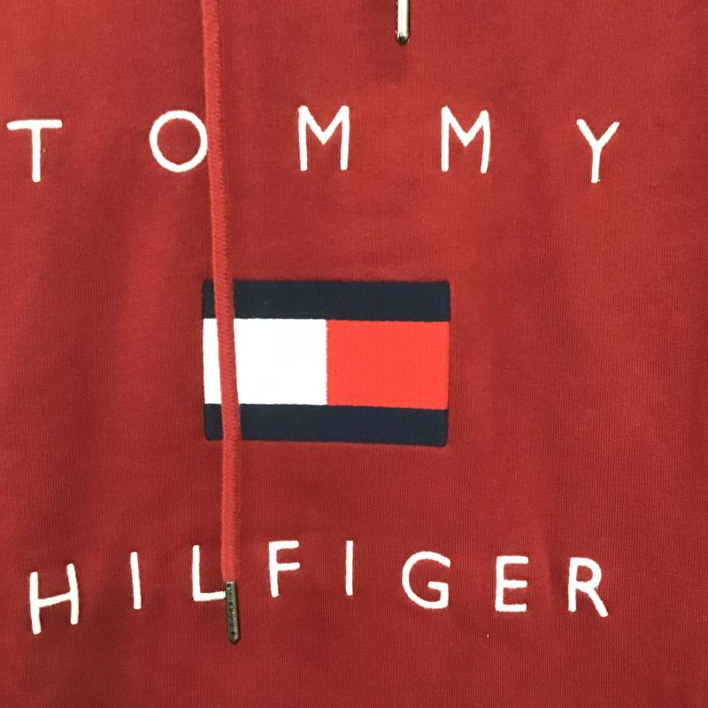 トミーヒルフィガー TOMMY HILFIGER パーカー 長袖 M ロゴ、文字 えんじ / ワインレッド / dark red メンズ USED 古着 中古 10161919