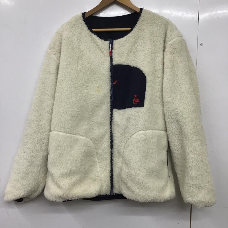 チャムス CHUMS ジャケット、上着 ジャンパー、ブルゾン ジップアップジャケット 裏地ボア アウター L ロゴ、文字 紺 / ネイビー / navy メンズ USED 古着 中古 10161921