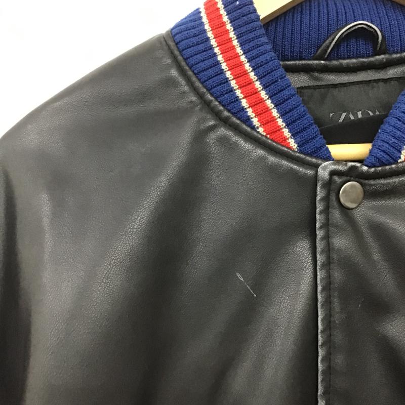 ザラ ZARA ジャケット、上着 ジャンパー、ブルゾン スタジャン アウター 古着 前ボタン L ロゴ、文字 黒 / ブラック / black メンズ USED 古着 中古 10161925
