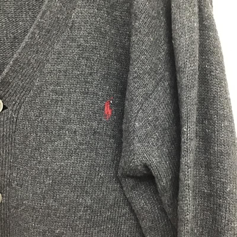 ポロバイラルフローレン Polo by RALPH LAUREN カーディガン 長袖 長袖カーディガン 前ボタン ニットカーディガン M ロゴ、文字 ダークグレー / ダークグレー / メンズ USED 古着 中古 10161926