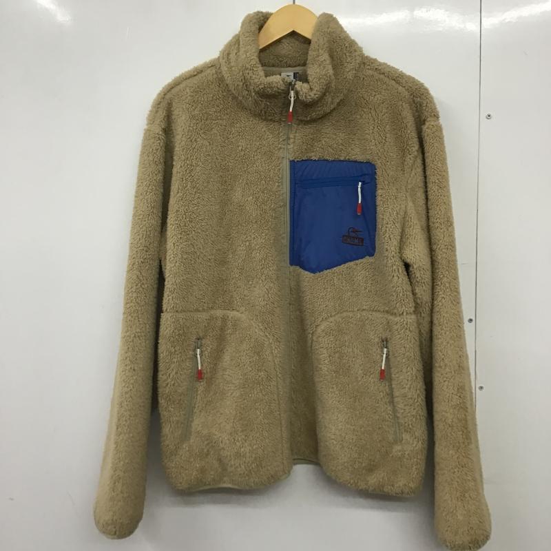 チャムス CHUMS ジャケット、上着 ジャンパー、ブルゾン ジップアップフリースジャケット アウター 長袖ジャケット L ロゴ、文字 ベージュ / ベージュ / beige メンズ USED 古着 中古 10161927