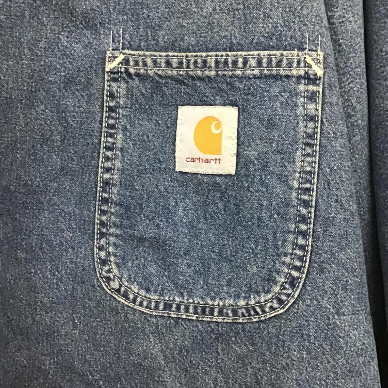 カーハート Carhartt ジャケット、上着 ジャンパー、ブルゾン デニムジャケット Gジャン アウター カジュアルジャケット ロゴ、文字 インディゴ / インディゴ / Indigo メンズ USED 古着 中古 10161929
