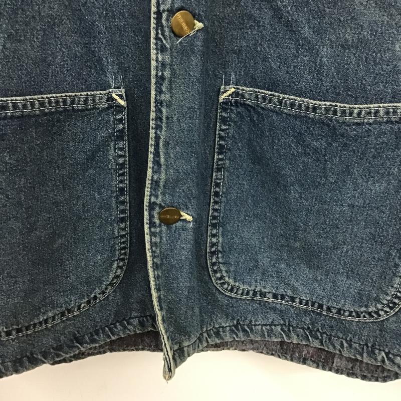 カーハート Carhartt ジャケット、上着 ジャンパー、ブルゾン デニムジャケット Gジャン アウター カジュアルジャケット ロゴ、文字 インディゴ / インディゴ / Indigo メンズ USED 古着 中古 10161929