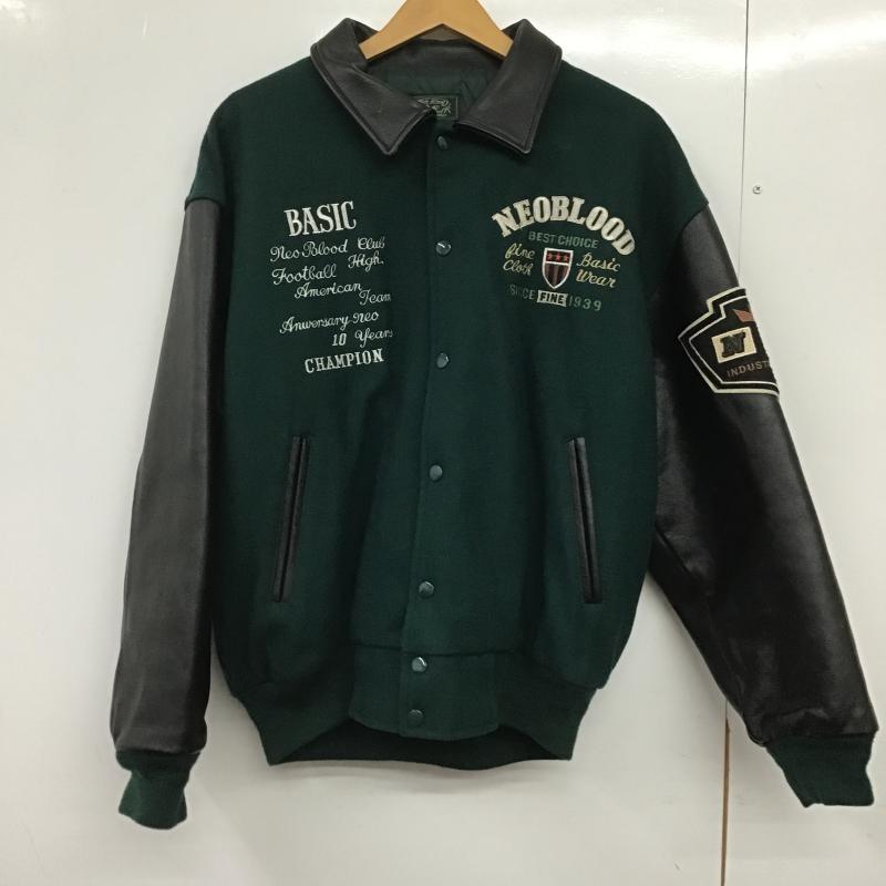 古着 USED ジャケット、上着 ジャンパー、ブルゾン スタジャン アウター 古着 前ボタン FREE ロゴ、文字 緑 / グリーン / green メンズ USED 古着 中古 10161931