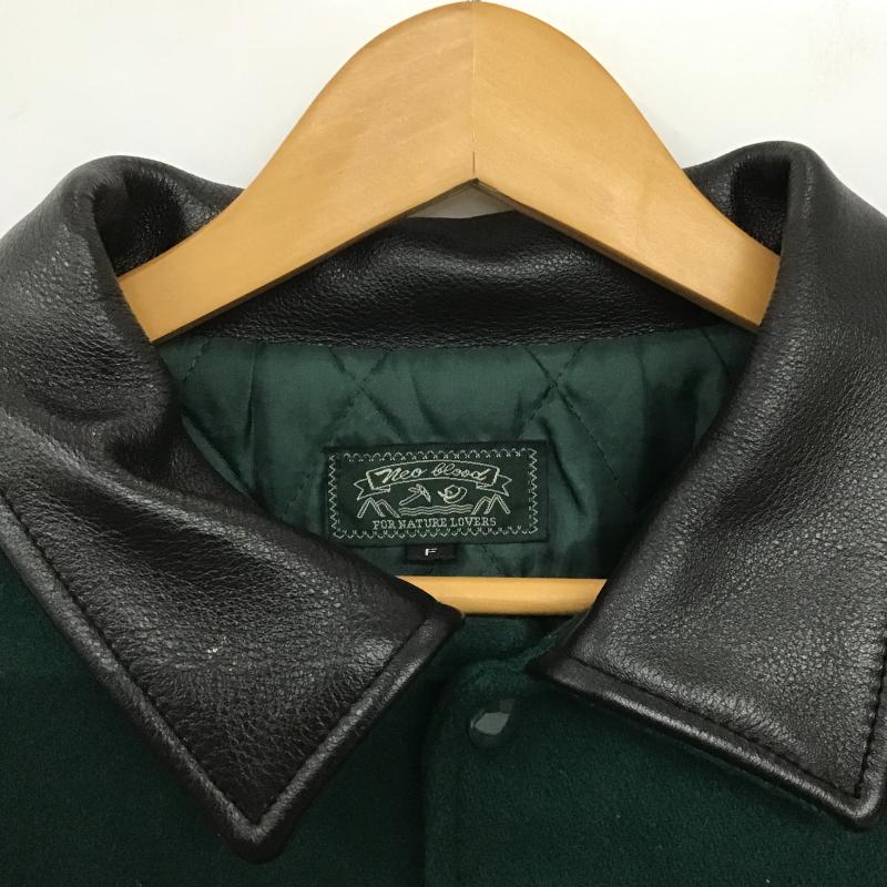 古着 USED ジャケット、上着 ジャンパー、ブルゾン スタジャン アウター 古着 前ボタン FREE ロゴ、文字 緑 / グリーン / green メンズ USED 古着 中古 10161931