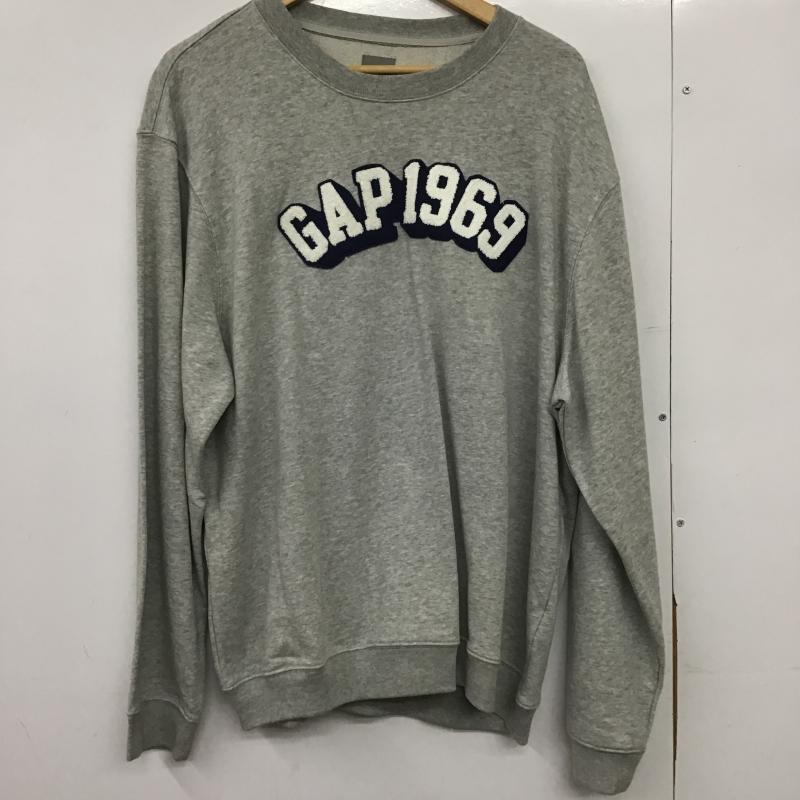 ギャップ GAP トレーナー 長袖 長袖トレーナー スウェット クルーネック プルオーバー L ロゴ、文字 灰 / グレー / gray メンズ USED 古着 中古 10161950