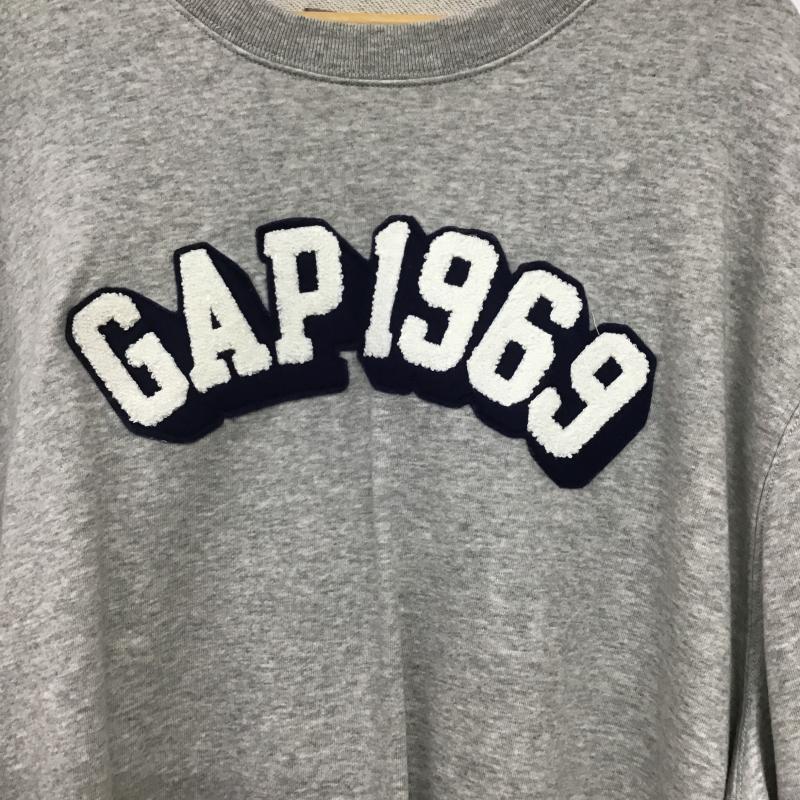 ギャップ GAP トレーナー 長袖 長袖トレーナー スウェット クルーネック プルオーバー L ロゴ、文字 灰 / グレー / gray メンズ USED 古着 中古 10161950