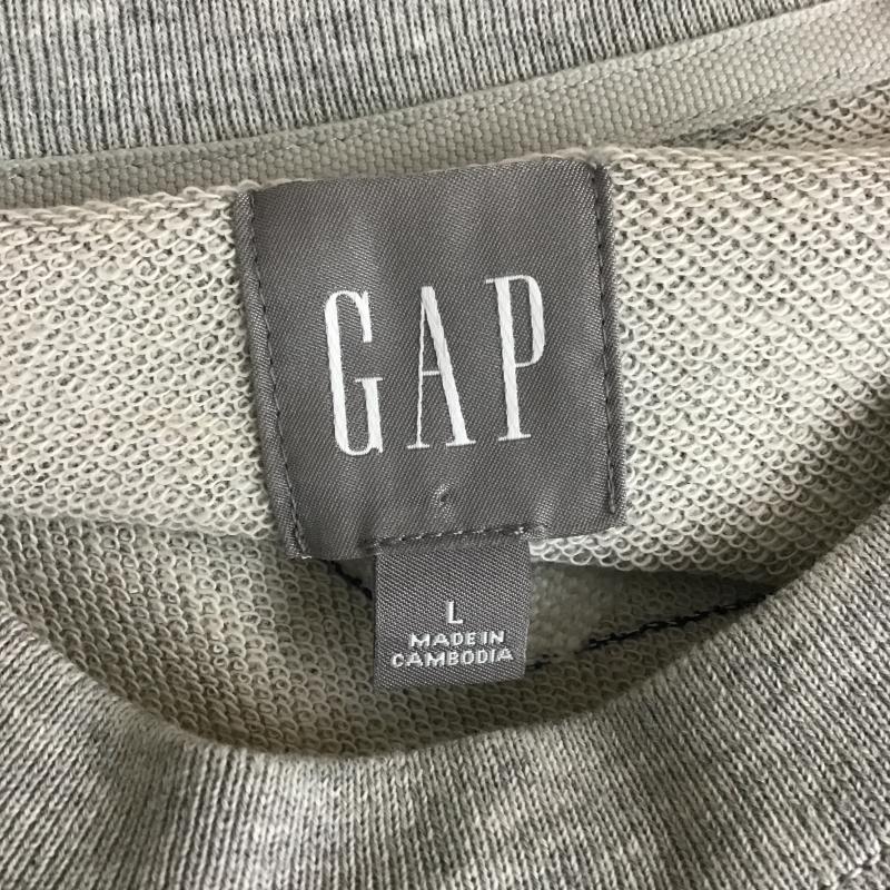 ギャップ GAP トレーナー 長袖 長袖トレーナー スウェット クルーネック プルオーバー L ロゴ、文字 灰 / グレー / gray メンズ USED 古着 中古 10161950