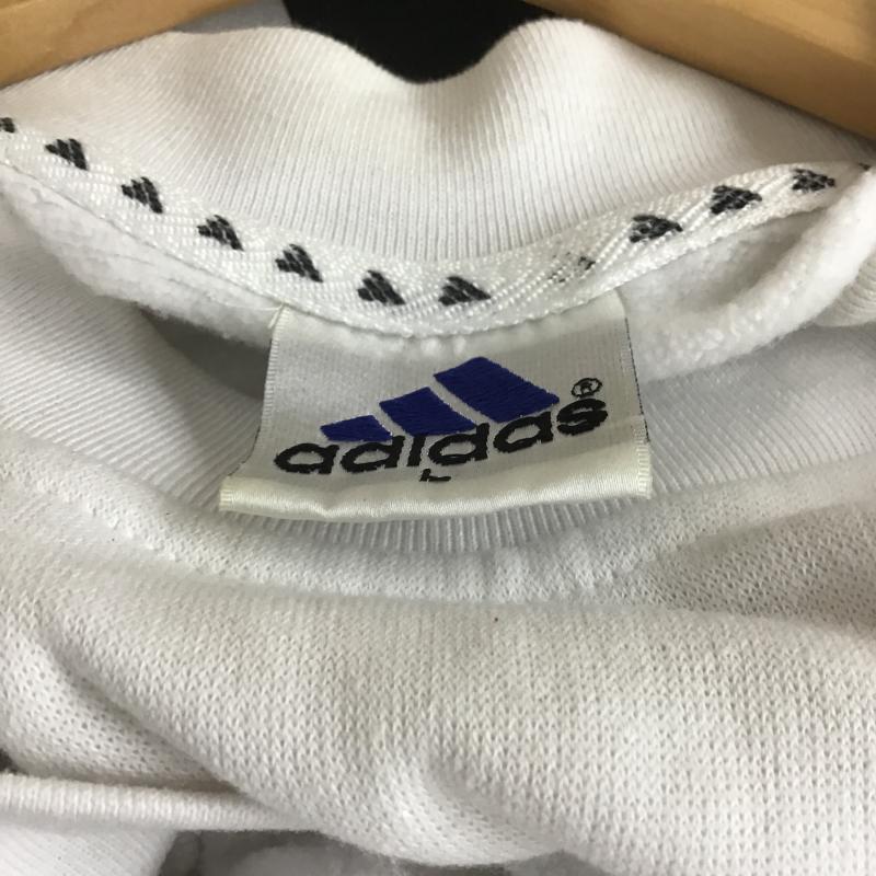 アディダス adidas トレーナー 長袖 長袖トレーナー スウェット クルーネック プルオーバー L ロゴ、文字 白 / ホワイト / white メンズ USED 古着 中古 10161956