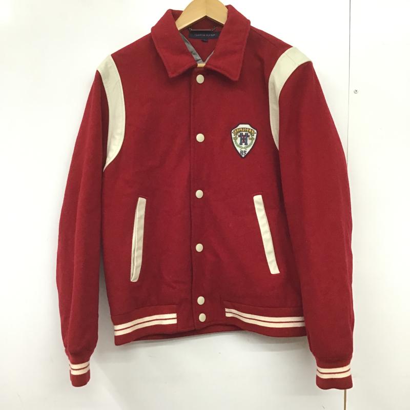 トミーヒルフィガー TOMMY HILFIGER ジャケット、上着 ジャンパー、ブルゾン スタジャン アウター 古着 前ボタン S ロゴ、文字 赤 / レッド / red メンズ USED 古着 中古 10161959