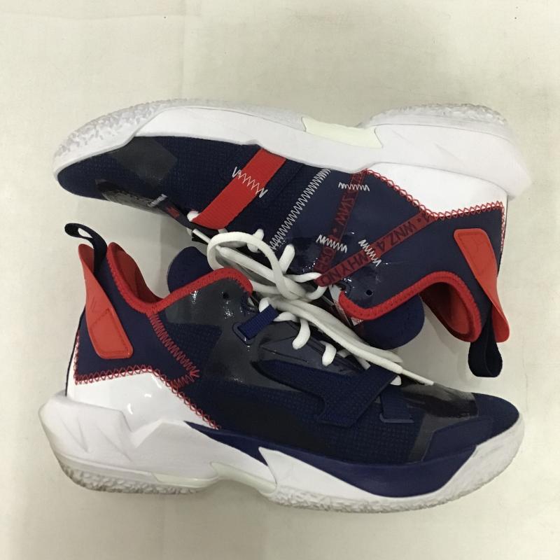 ナイキ NIKE スニーカー スニーカー DD4886-400 JORDAN WHY NOT ZER0.4 PF 26cm 26.0cm ロゴ、文字 白 / ホワイト / white X 紺 / ネイビー / navy X 赤 / レッド / red メンズ USED 古着 中古 10161963