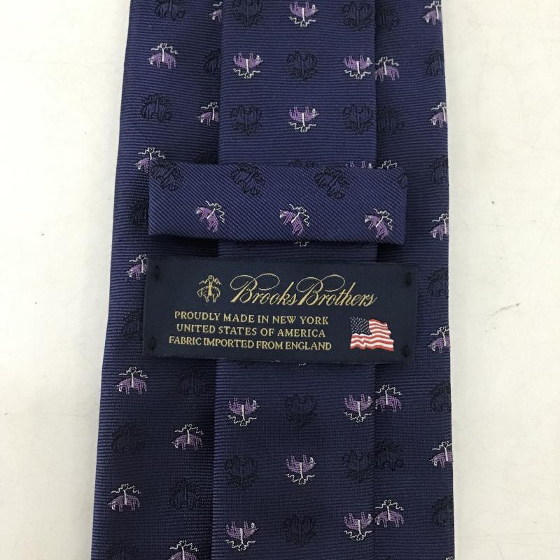 ブルックスブラザーズ BROOKS BROTHERS ネクタイ ネクタイ シルク 刺繍 総柄 紺 / ネイビー / navy メンズ USED 古着 中古 10161967