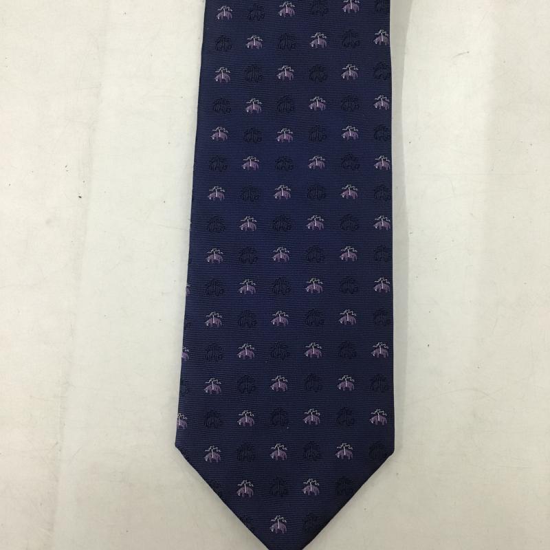 ブルックスブラザーズ BROOKS BROTHERS ネクタイ ネクタイ シルク 刺繍 総柄 紺 / ネイビー / navy メンズ USED 古着 中古 10161967