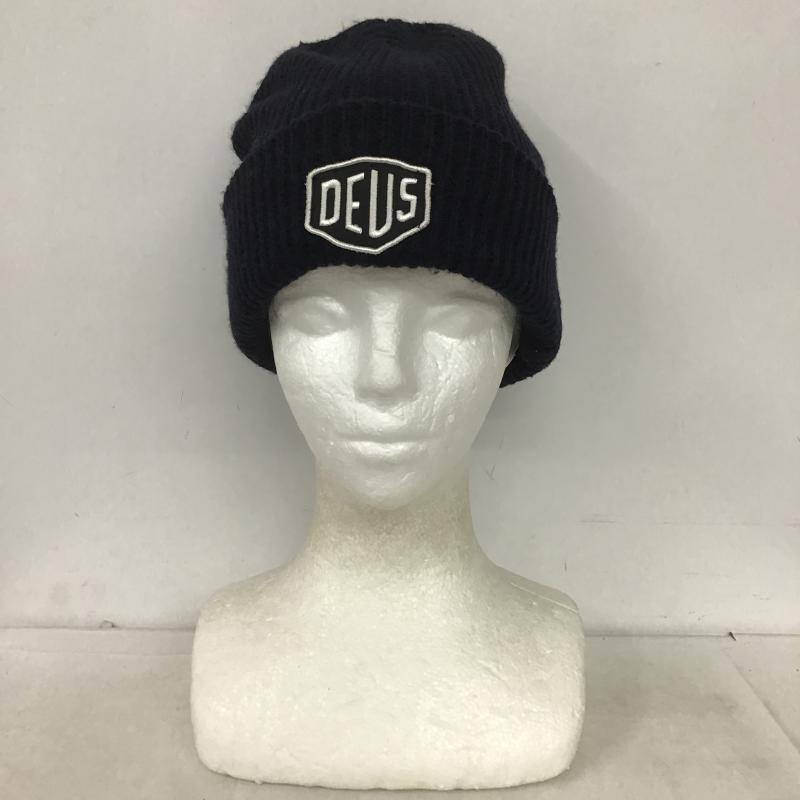 デウスエクスマキナ DEUS EX MACHINA 帽子 ニット帽 ロゴ、文字 紺 / ネイビー / navy メンズ USED 古着 中古 10161969