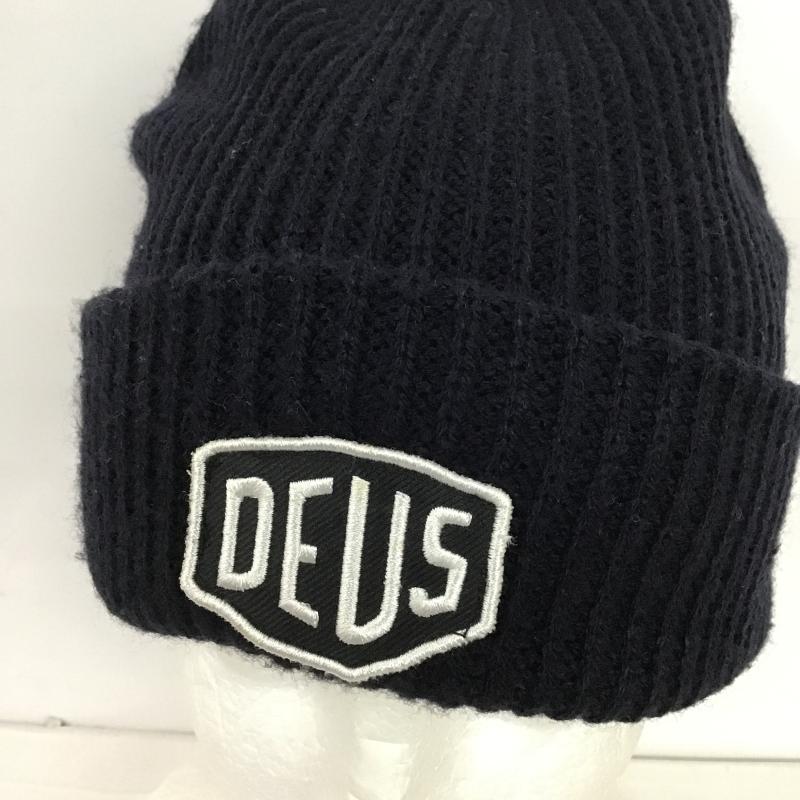 デウスエクスマキナ DEUS EX MACHINA 帽子 ニット帽 ロゴ、文字 紺 / ネイビー / navy メンズ USED 古着 中古 10161969