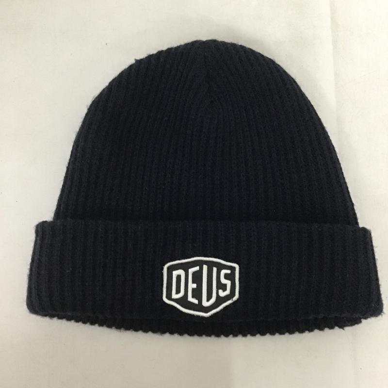 デウスエクスマキナ DEUS EX MACHINA 帽子 ニット帽 ロゴ、文字 紺 / ネイビー / navy メンズ USED 古着 中古 10161969