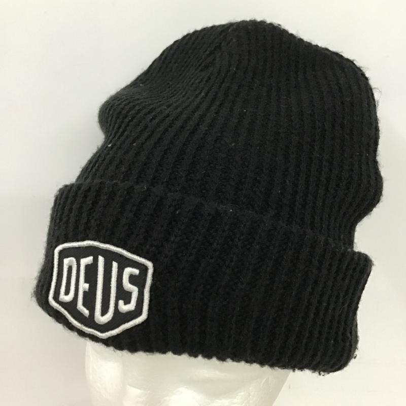デウスエクスマキナ DEUS EX MACHINA 帽子 ニット帽 ロゴ、文字 黒 / ブラック / black メンズ USED 古着 中古 10161971