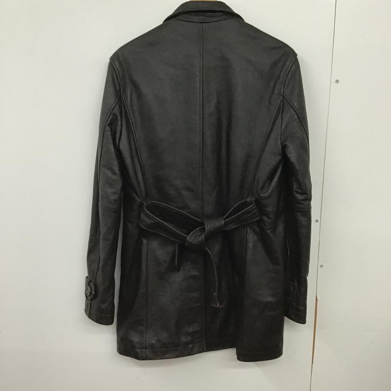 モルガン MORGAN ジャケット、上着 ジャンパー、ブルゾン カウレザージャケット フロントボタンジャケット カラージャケット M 無地 ダークブラウン / ダークブラウン / メンズ USED 古着 中古 10161976