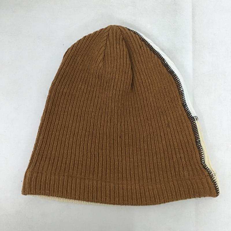カシラ CA4LA 帽子 ニット帽 TKU00020 コットン 日本製 ビーニー 無地 白 / ホワイト / white X ベージュ / ベージュ / beige X 茶 / ブラウン / brown メンズ USED 古着 中古 10161981