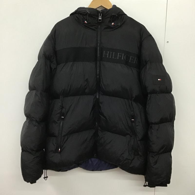 トミーヒルフィガー TOMMY HILFIGER ジャケット、上着 ジャンパー、ブルゾン ジップアップジャケット ダウンジャケット アウター M ロゴ、文字 黒 / ブラック / black メンズ USED 古着 中古 10161982