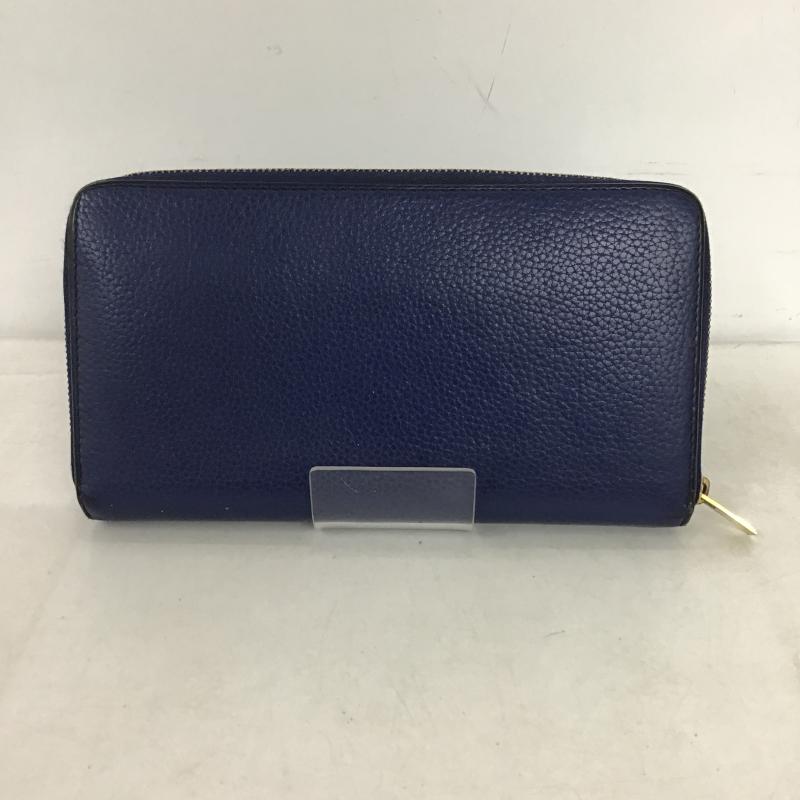 セリーヌ CELINE 財布 長財布 ラウンドファスナー ロゴ、文字 紺 / ネイビー / navy レディース USED 古着 中古 10161984