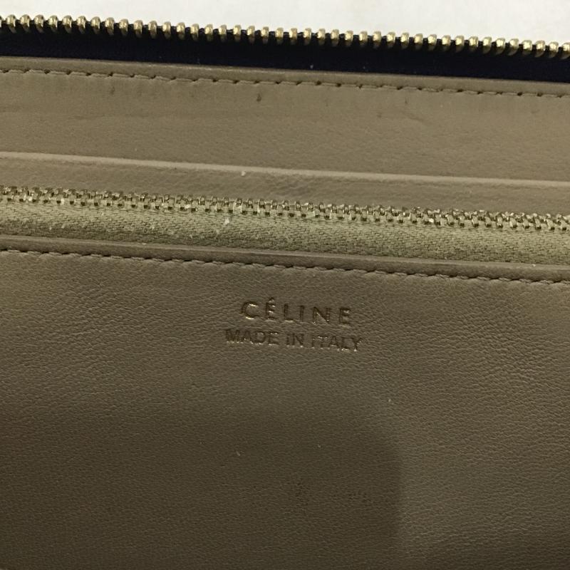 セリーヌ CELINE 財布 長財布 ラウンドファスナー ロゴ、文字 紺 / ネイビー / navy レディース USED 古着 中古 10161984