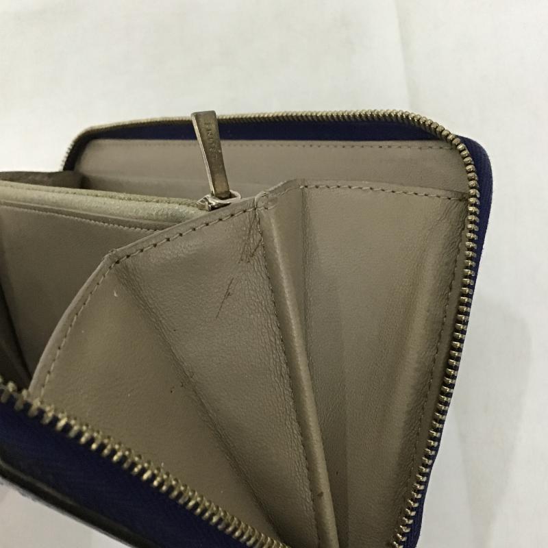 セリーヌ CELINE 財布 長財布 ラウンドファスナー ロゴ、文字 紺 / ネイビー / navy レディース USED 古着 中古 10161984