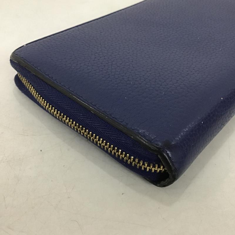 セリーヌ CELINE 財布 長財布 ラウンドファスナー ロゴ、文字 紺 / ネイビー / navy レディース USED 古着 中古 10161984