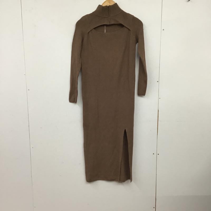 ムルーア MURUA ワンピース ロングスカート FREE 無地 茶 / ブラウン / brown レディース USED 古着 中古 10161985