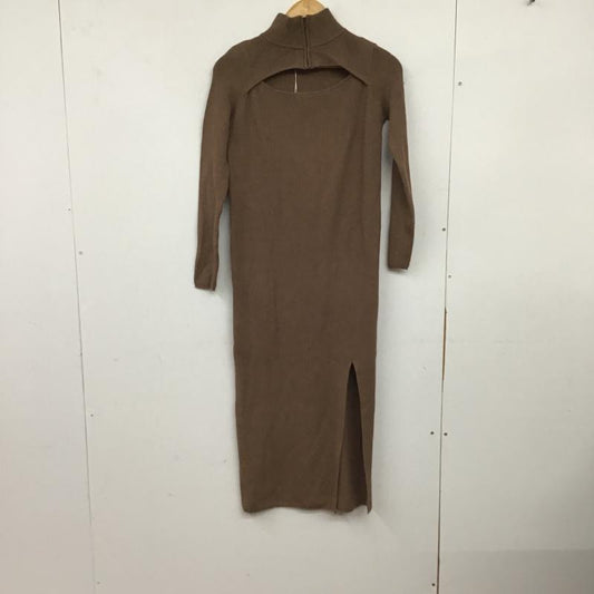 ムルーア MURUA ワンピース ロングスカート FREE 無地 茶 / ブラウン / brown レディース USED 古着 中古 10161985