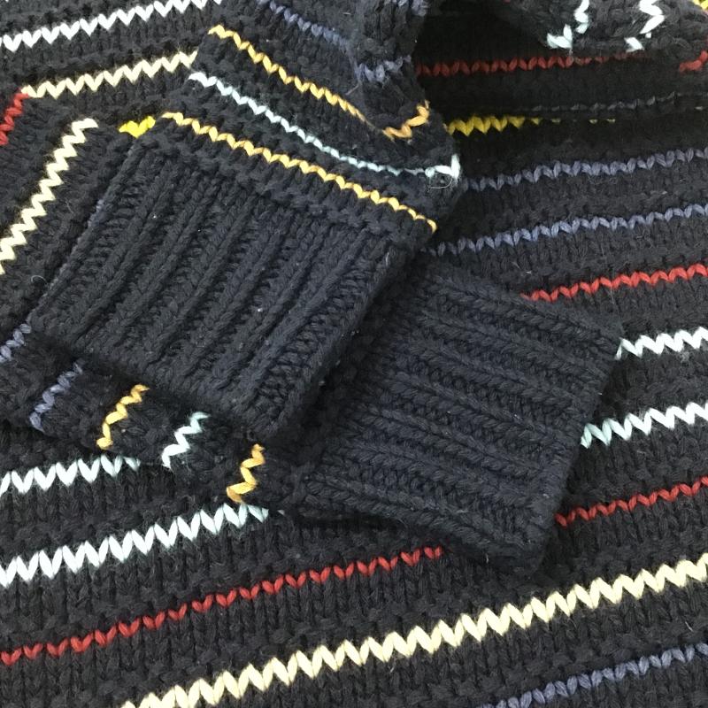 デシグアル Desigual ニット、セーター 長袖 長袖ニットカットソー クルーネック セーター S ボーダー柄 紺 / ネイビー / navy メンズ USED 古着 中古 10161989