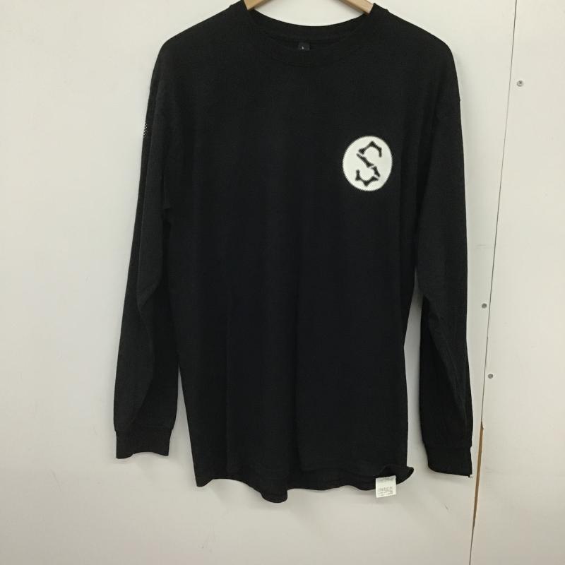 サイラス SILAS カットソー 長袖 長袖カットソー プリントカットソー クルーネック L ロゴ、文字 黒 / ブラック / black メンズ USED 古着 中古 10161991