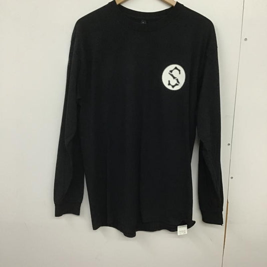 サイラス SILAS カットソー 長袖 長袖カットソー プリントカットソー クルーネック L ロゴ、文字 黒 / ブラック / black メンズ USED 古着 中古 10161991