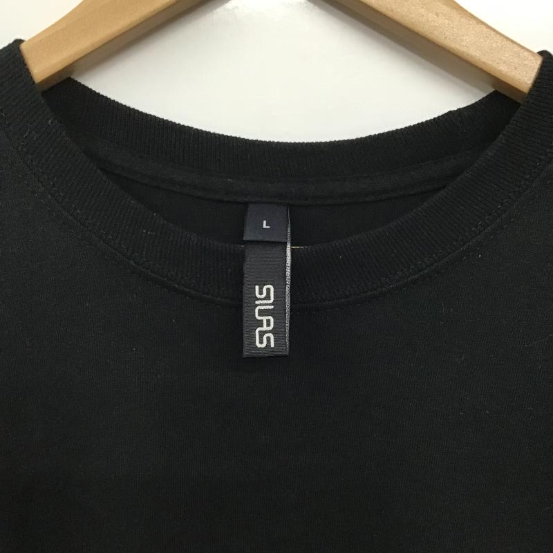 サイラス SILAS カットソー 長袖 長袖カットソー プリントカットソー クルーネック L ロゴ、文字 黒 / ブラック / black メンズ USED 古着 中古 10161991