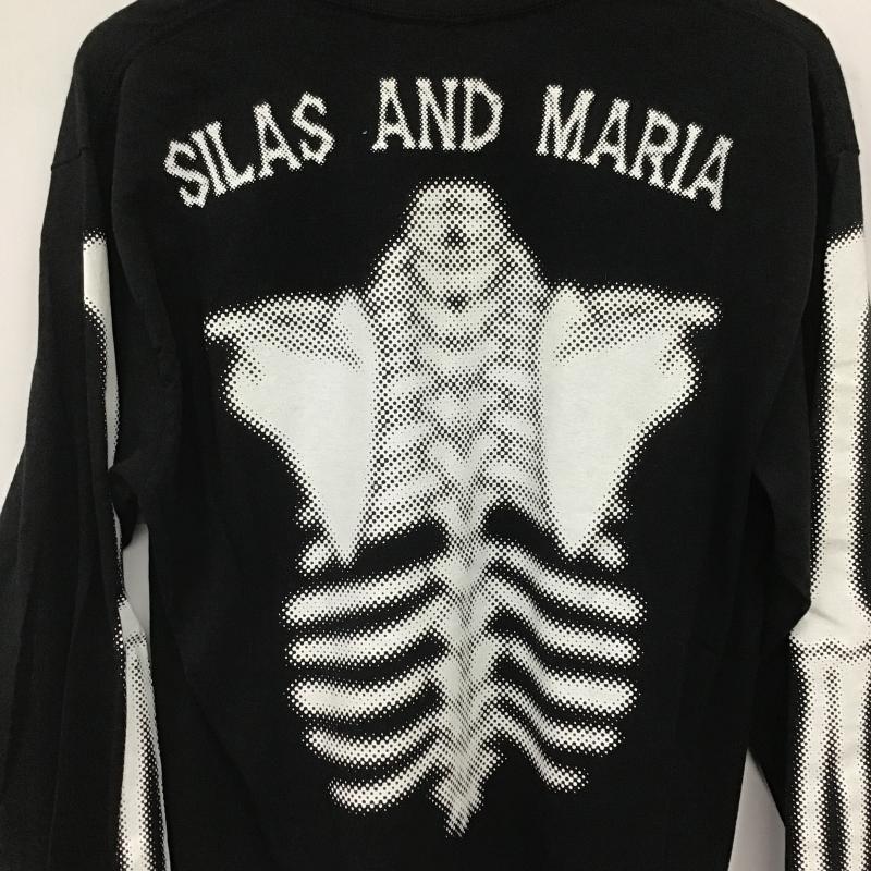 サイラス SILAS カットソー 長袖 長袖カットソー プリントカットソー クルーネック L ロゴ、文字 黒 / ブラック / black メンズ USED 古着 中古 10161991