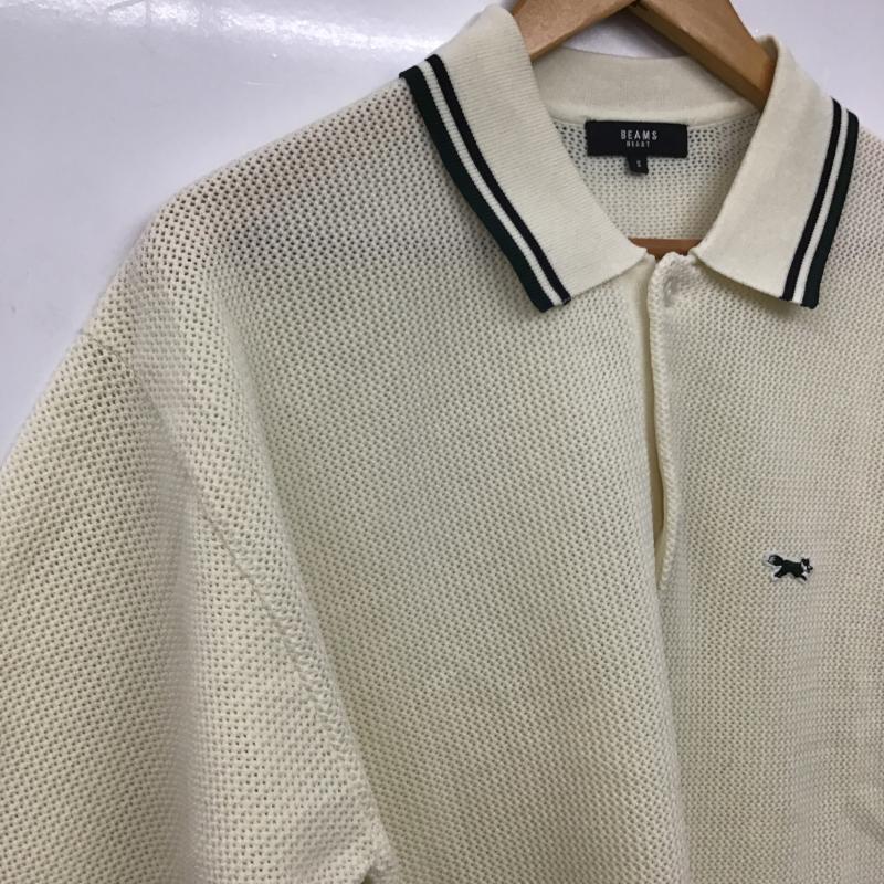 ビームス ハート BEAMS HEART ポロシャツ 半袖 半袖ポロシャツ カラーシャツ 半袖カットソー S ロゴ、文字 アイボリー / アイボリー / メンズ USED 古着 中古 10161992