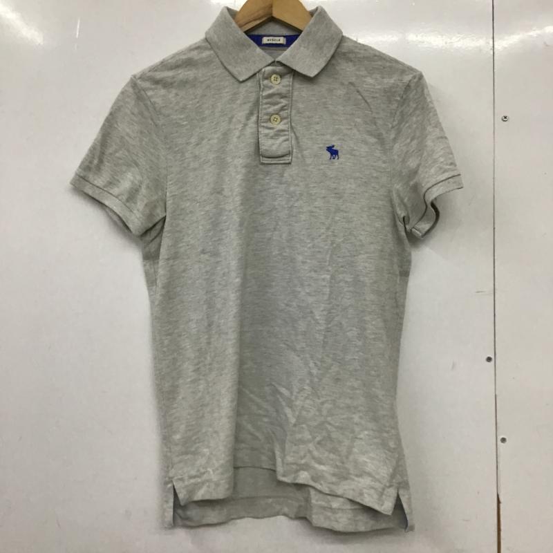 アバクロンビーアンドフィッチ ABERCROMBIE&FITCH ポロシャツ 半袖 半袖ポロシャツ カラーシャツ 半袖カットソー S ロゴ、文字 灰 / グレー / gray メンズ USED 古着 中古 10161994