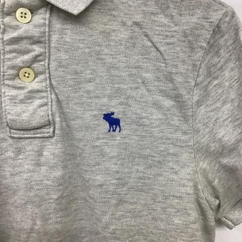 アバクロンビーアンドフィッチ ABERCROMBIE&FITCH ポロシャツ 半袖 半袖ポロシャツ カラーシャツ 半袖カットソー S ロゴ、文字 灰 / グレー / gray メンズ USED 古着 中古 10161994