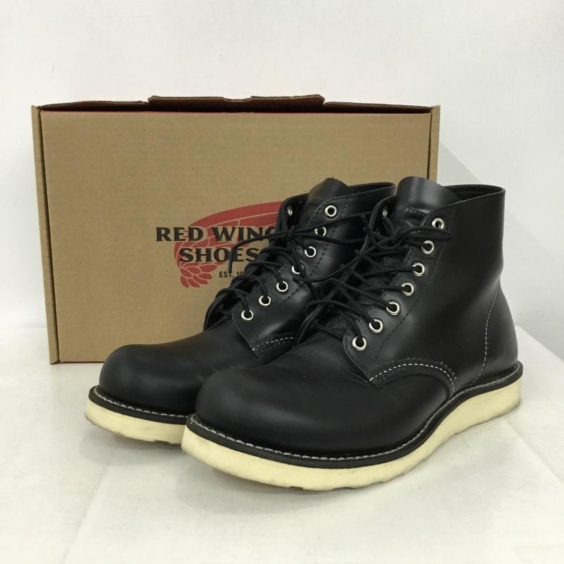 レッドウィング RED WING ブーツ ショートブーツ 8165 6インチ クラシックラウンド 26.5cm 箱有 US8.5D US：8.5 無地 黒 / ブラック / black メンズ USED 古着 中古 10162000