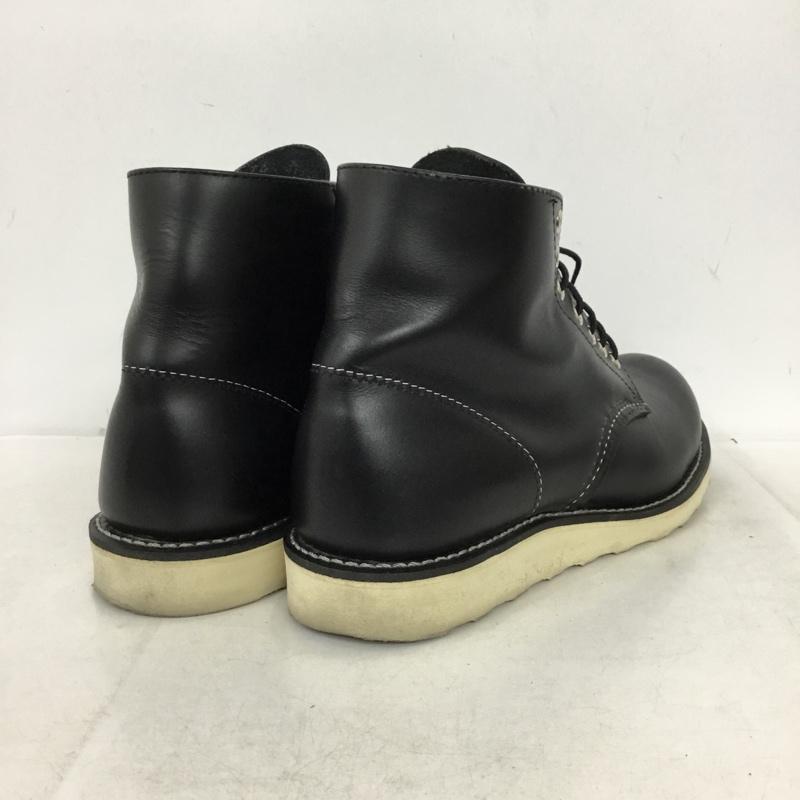 レッドウィング RED WING ブーツ ショートブーツ 8165 6インチ クラシックラウンド 26.5cm 箱有 US8.5D US：8.5 無地 黒 / ブラック / black メンズ USED 古着 中古 10162000
