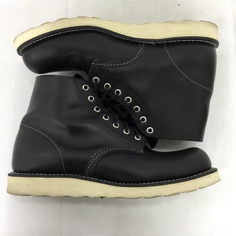 レッドウィング RED WING ブーツ ショートブーツ 8165 6インチ クラシックラウンド 26.5cm 箱有 US8.5D US：8.5 無地 黒 / ブラック / black メンズ USED 古着 中古 10162000